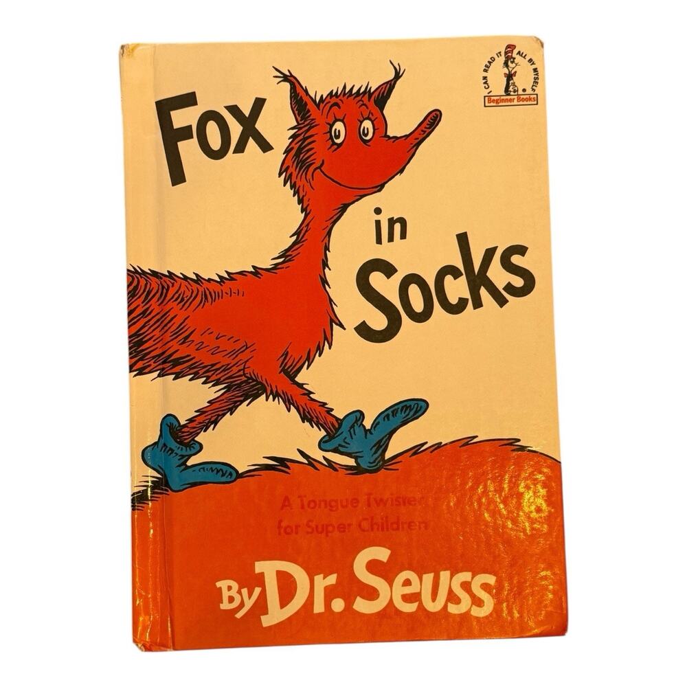 RARE Dr Seuss 1965 FOX IN SOCKS Grolier Book Club Edition 1st Edition Hardcover